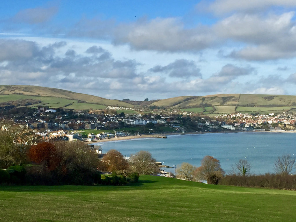 Swanage Bay viewed from the Downs