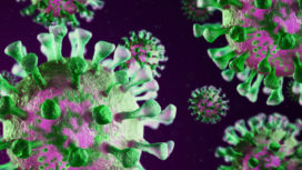 Close up of COVID-19 virus
