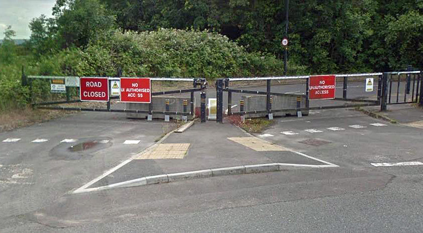 The gates at Creekmoor park and ride