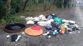 Fly tipping on road