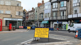 Sign in Institute Road saying work to restart on 4th May