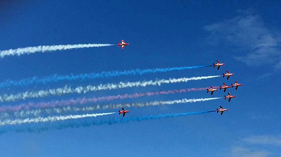Red arrows at Swanage Carnival 2017