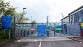 Swanage Recycling Centre's closed gates
