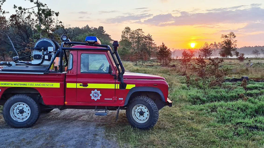 The Unimog at Wareham Forest fire