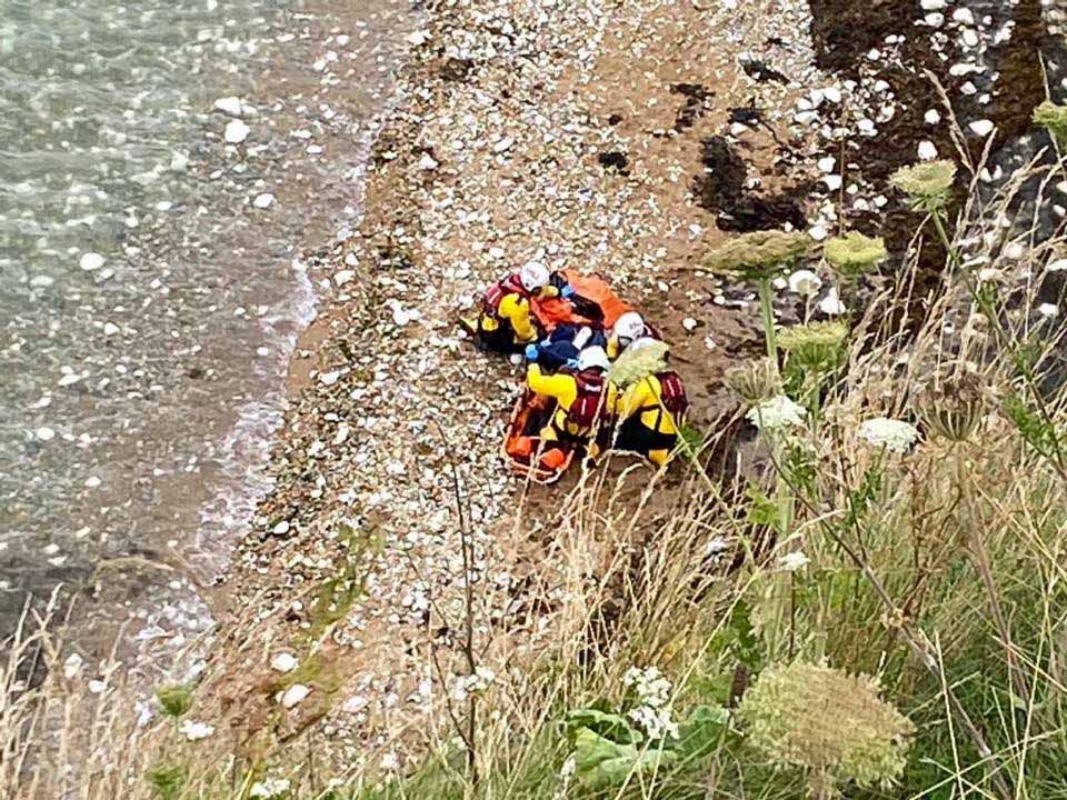 Old Harry Rocks cliff rescue of woman