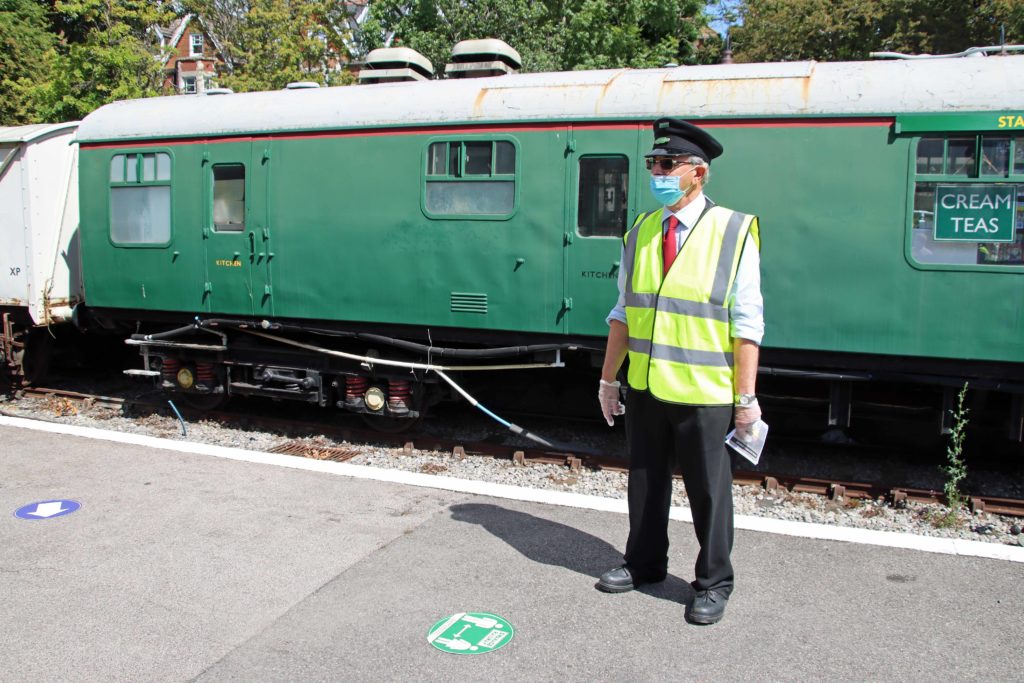 Guard at Reopening of Swanage Railway