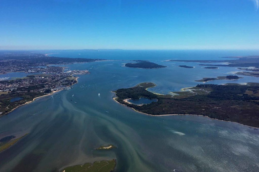 Aerial view of Poole Harbour