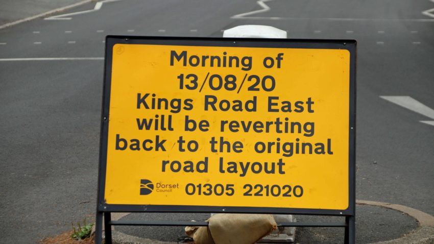 Road sign at Kings Road East