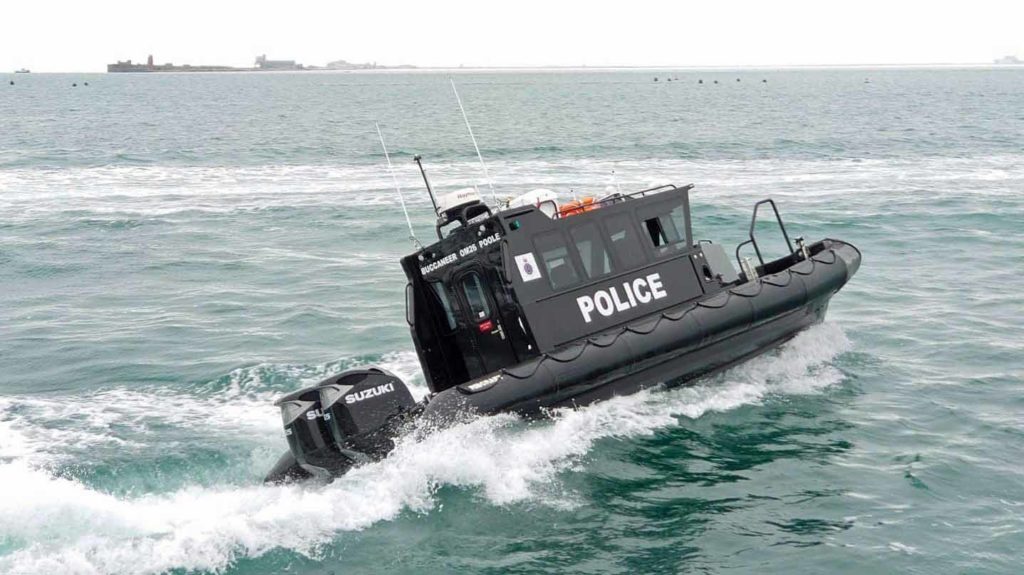 Police boat undergoing sea trials