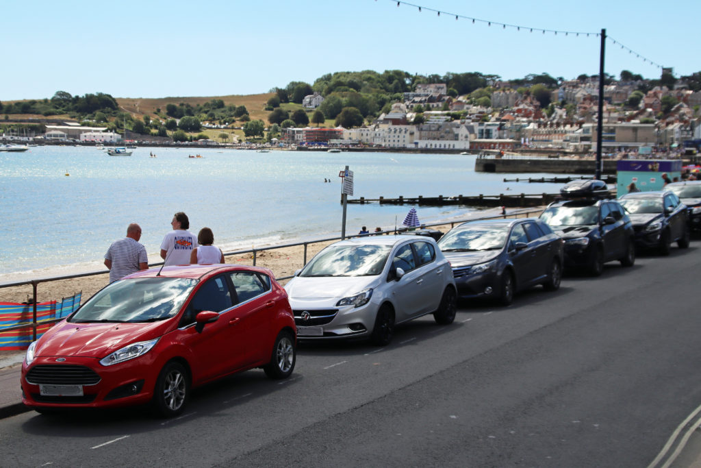 Cars along Swanage Seafront