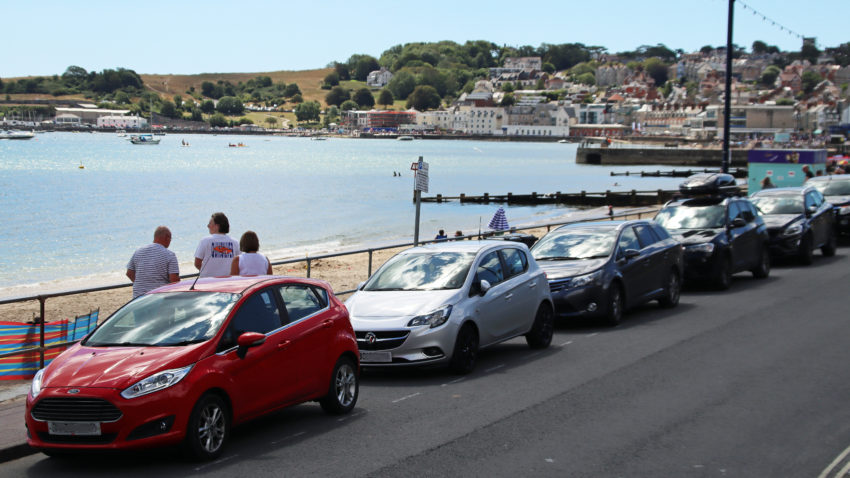 Cars along Swanage Seafront