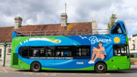Purbeck Breezer bus at Swanage Bus Station