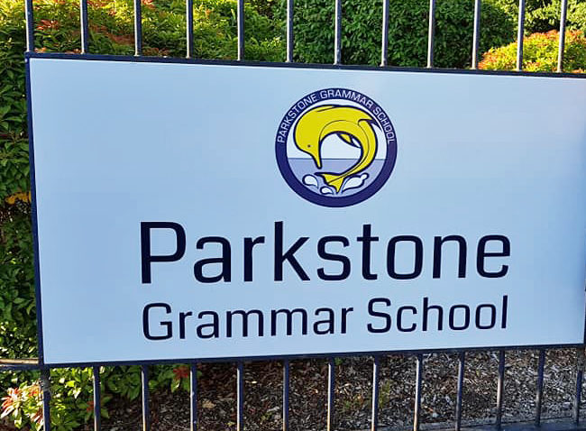 Parkstone Grammar School sign