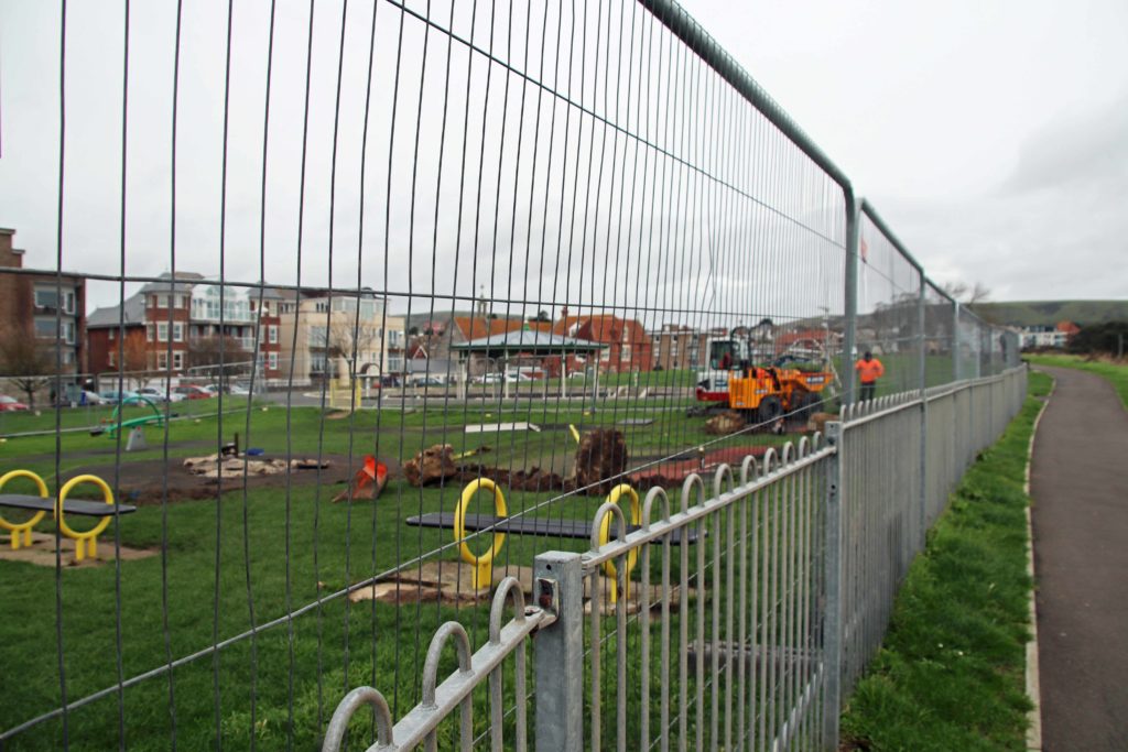 Swanage Recreation Playground under construction