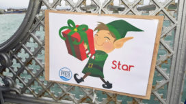 A picture of an elf as part of the Christmas activities on Swanage Pier