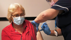 Dorset resident receives the Covid vaccine at Dorset County Hospital