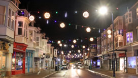 Christmas lights in Station Road 2020