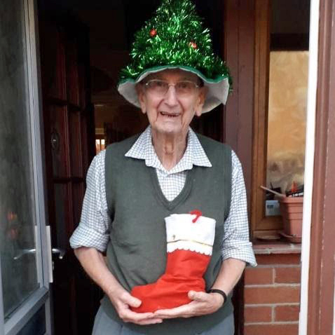 Christmas stocking received by resident