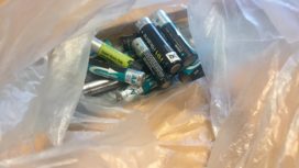 Batteries in bin bag