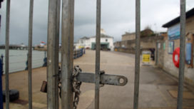The gates are locked at Swanage Pier