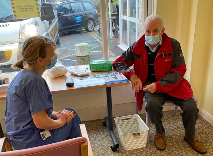 Patient receiving Covid vaccine