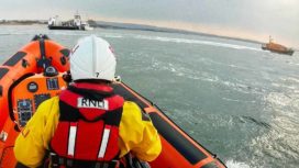 Lifeboat rescue at Sandbanks Ferry