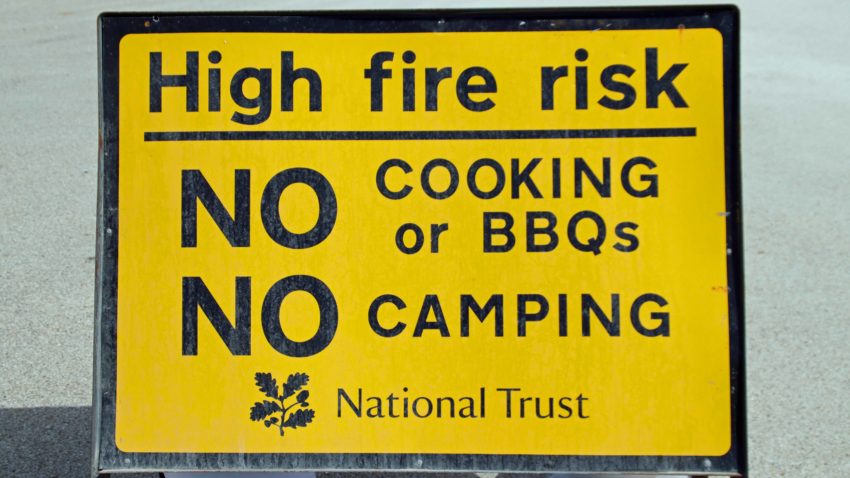 Sign warning of high fire risk