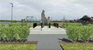 Architect plans of Trevor Chadwick statue
