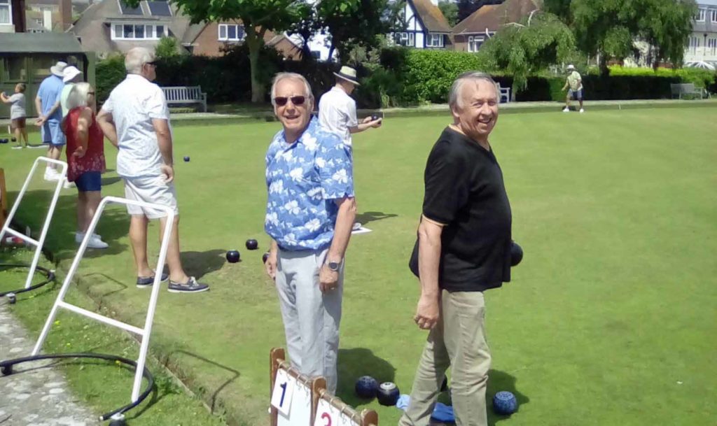 People playing bowls at Swanage Bowling Club