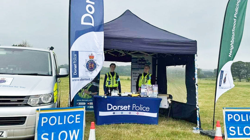Dorset Police community engagement event in a tent