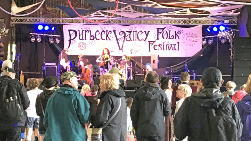 The main stage at the Purbeck Valley Folk Festival