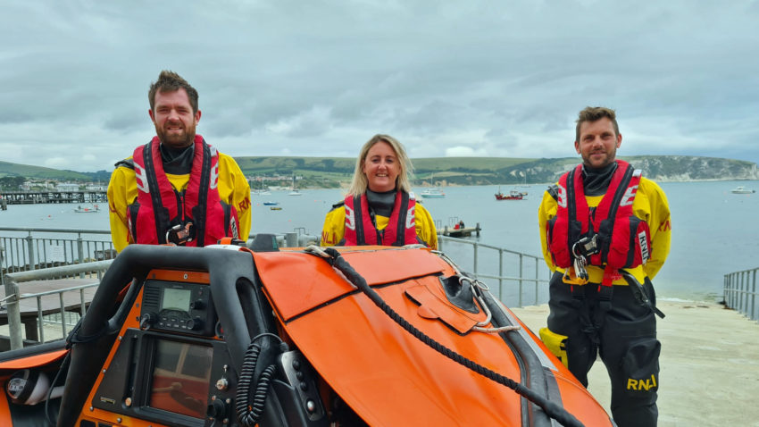 Three Swanage Lifeboat crew