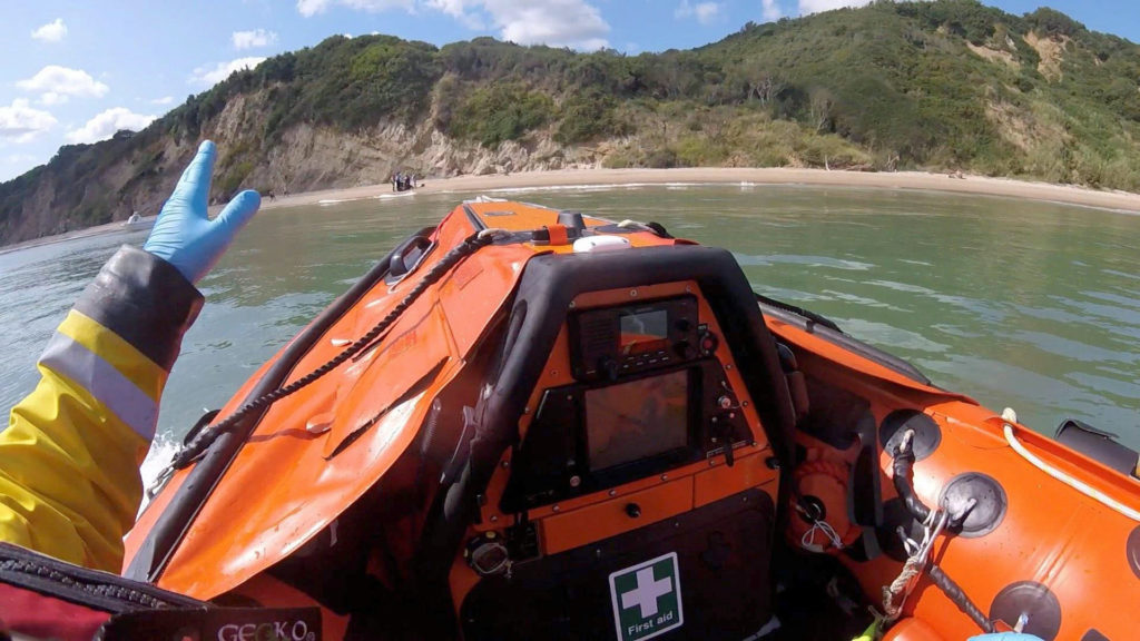 Rescue of wakeboard casualty by Swanage Lifeboat volunteers