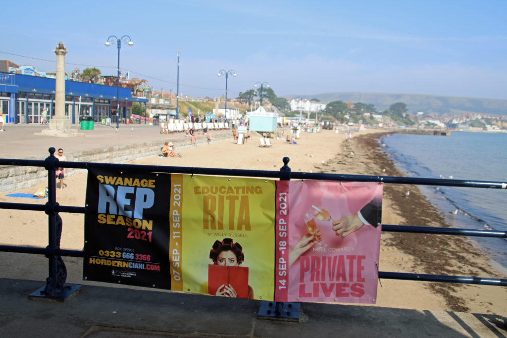 Swanage Rep posters with Swanage beach