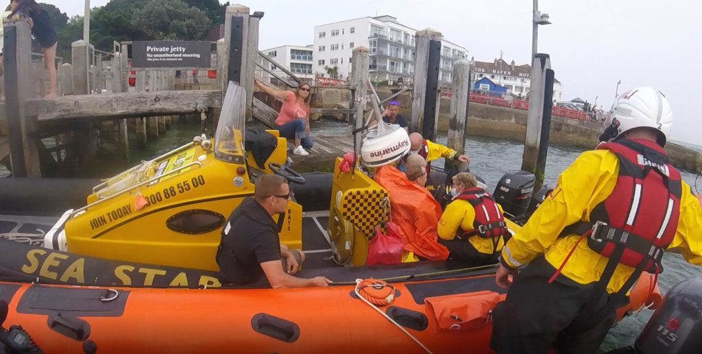 Poole Lifeboat check over the casualties