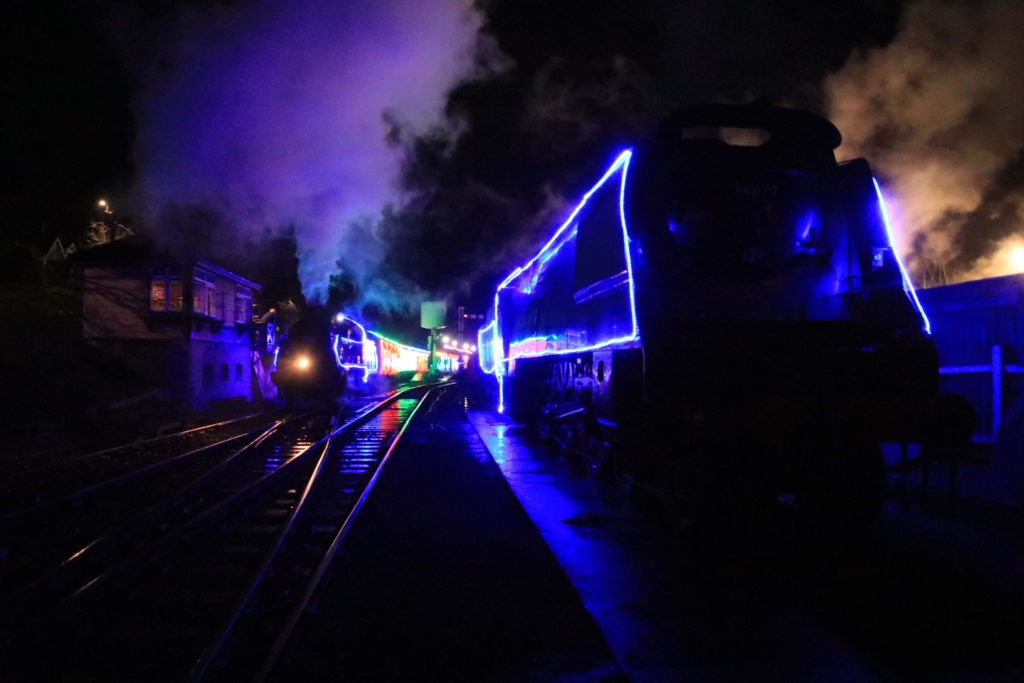 Swanage railway's steam and lights trains