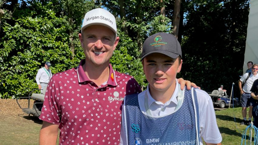 Justin Rose with Tom Bastow