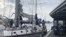 Yacht with injured crew member