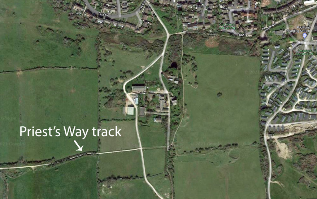 Map of Priest's Way track in Swanage