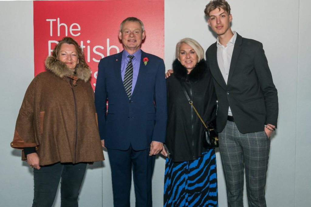 Stephanie Buchanan, actor Martin Clunes, Lesley Paddy (founder of Willdoes) and apprentice Karl Jenkins