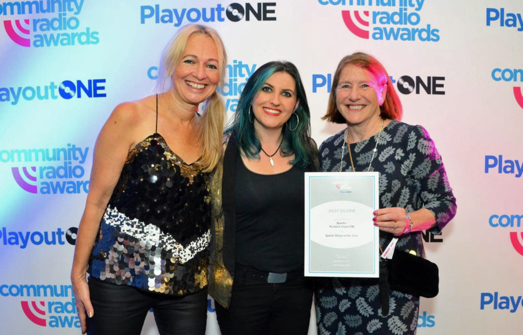 Rena Lang and Michelle Langthorne receive siver award at Community Radio Awards 2021