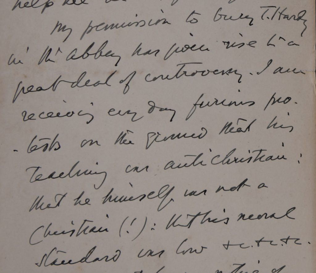 Thomas Hardy Letter