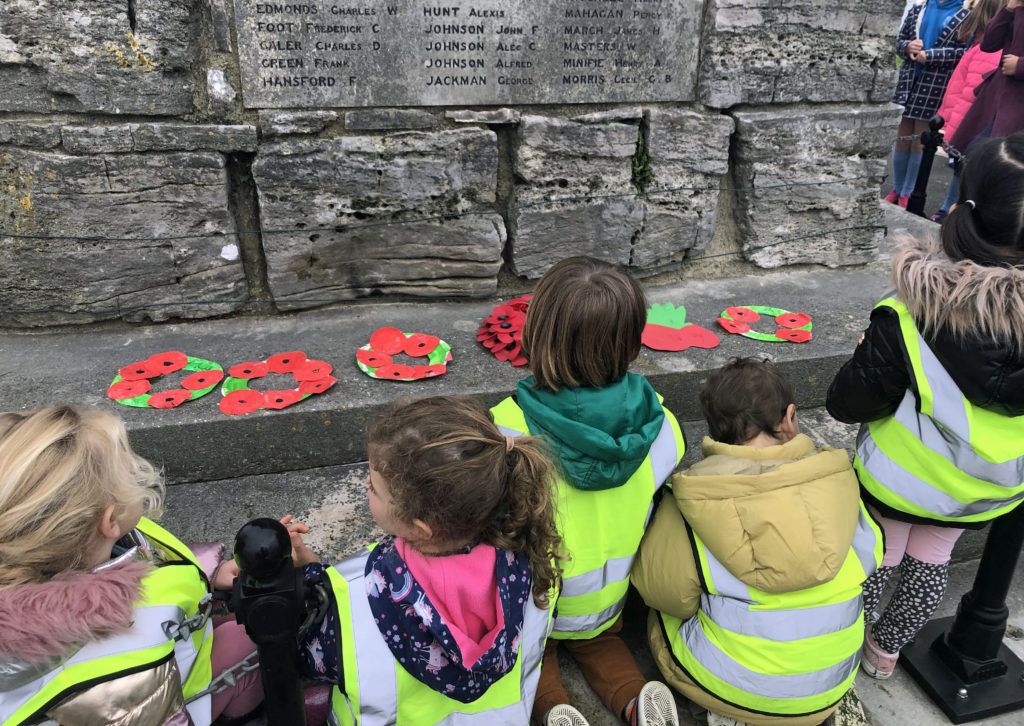 Children from Little Birds at Swanage Remembrance Day Service 11th November 2021
