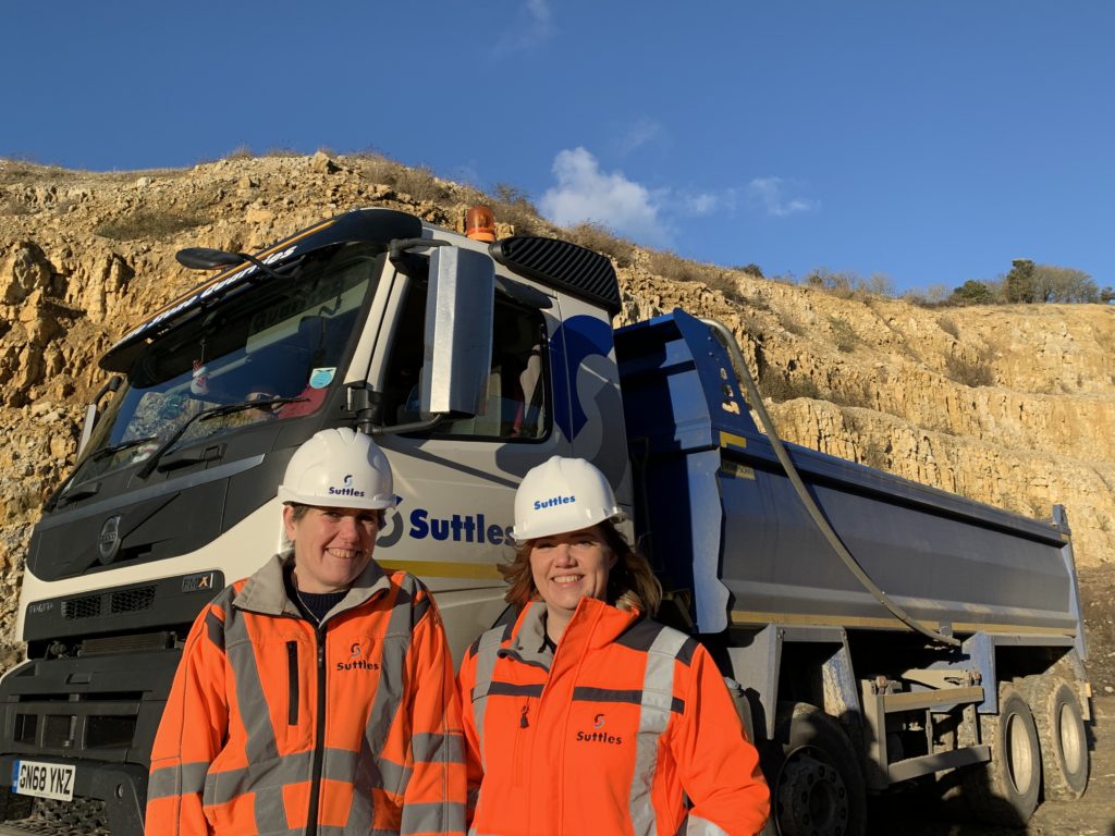 Lauren and Carly, 3rd and 4th generation of the Samways family, who have worked at Swanworth quarry for 100 years.
