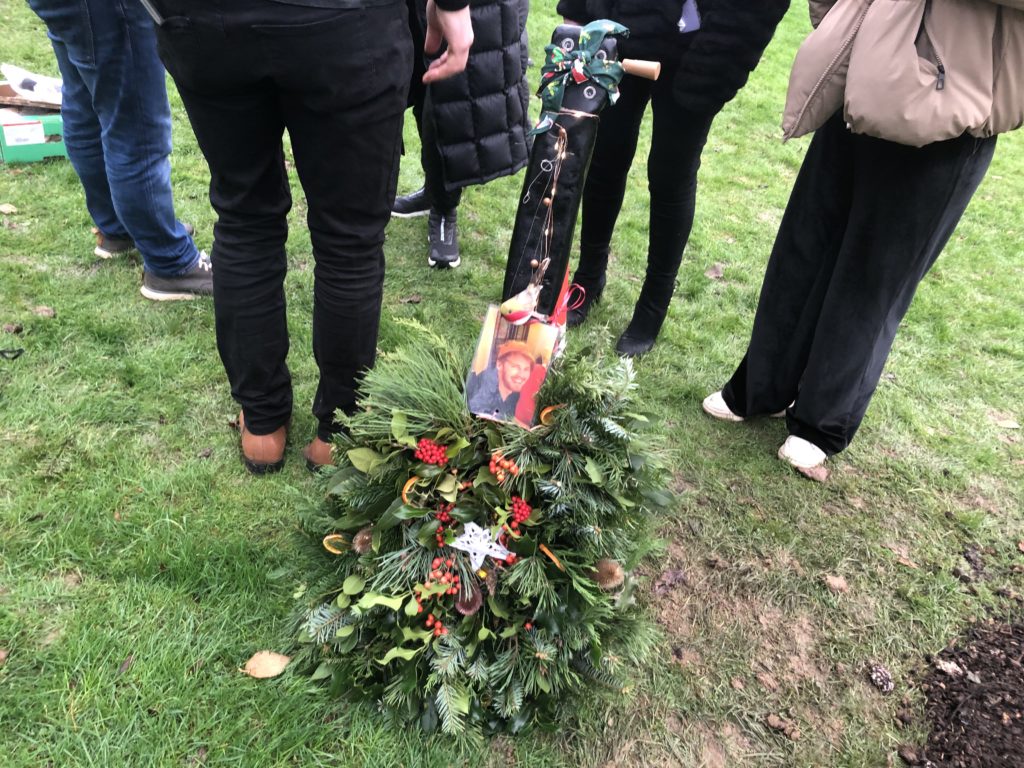 Planting a tree in memory of Henry Searle