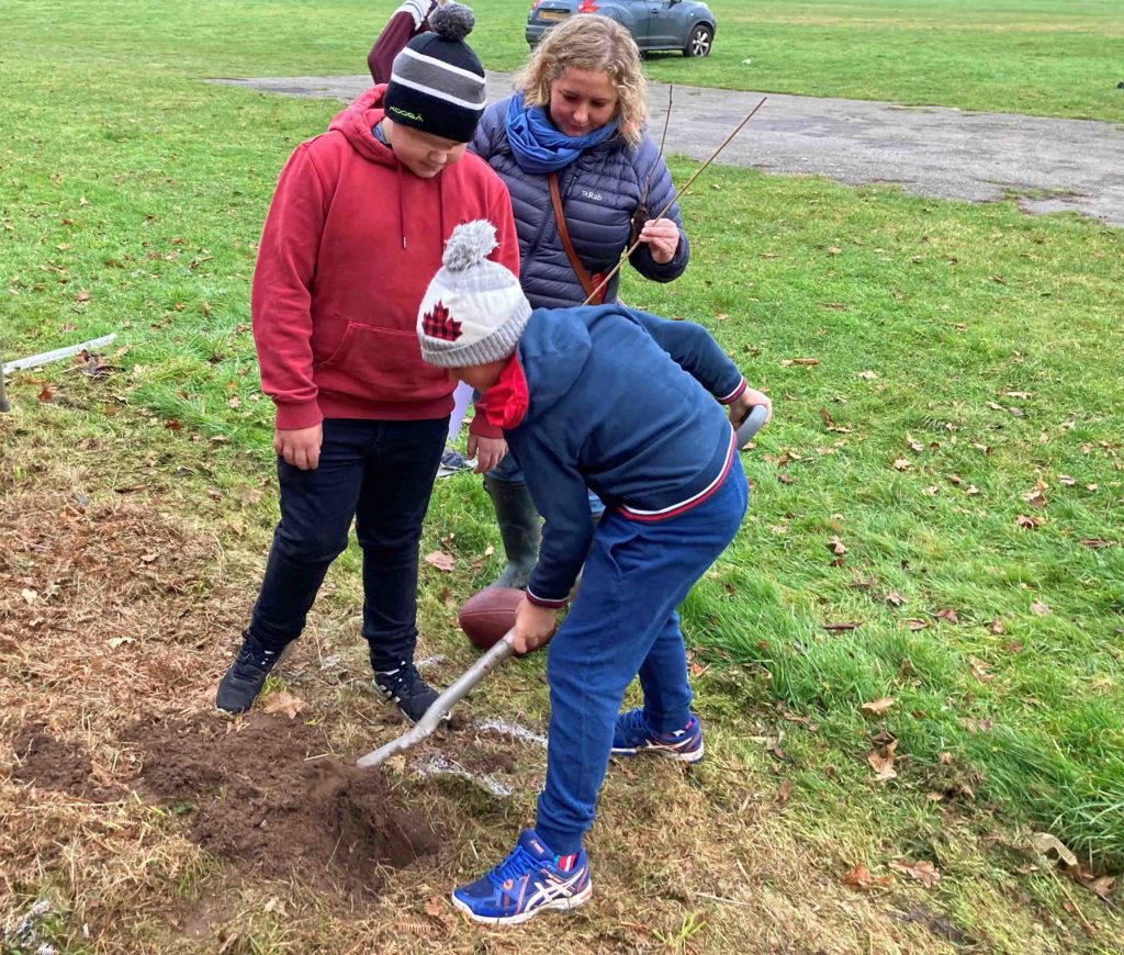 Tree planting at Swanage and Wareham Rugby Club 
