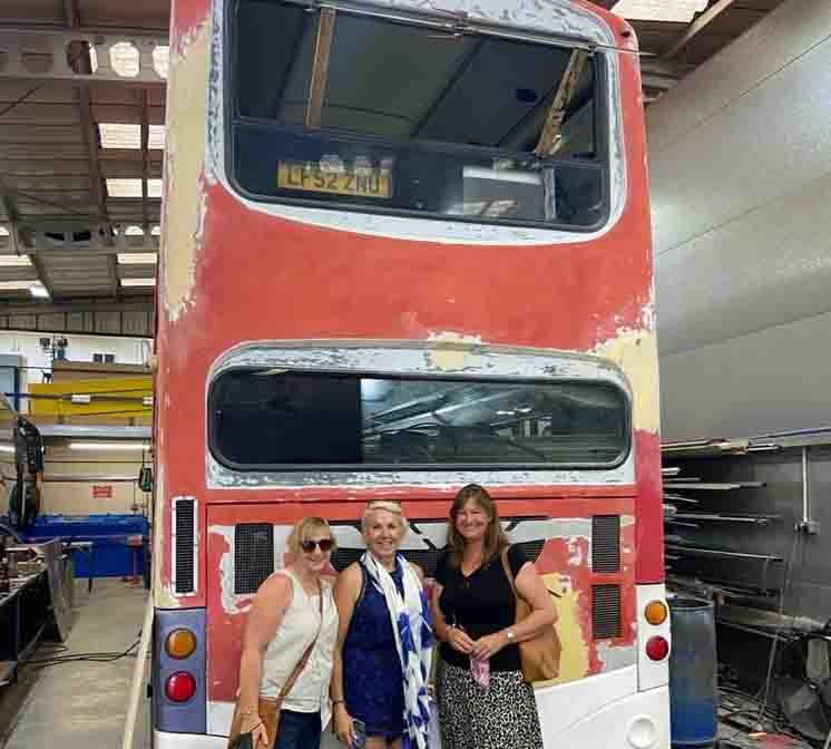 In August 2021 Lesley and the charities trustees, Julie Dyball and Jane Mumford, went to see the bus as it starts its journey to becoming the #Willdoes Community Bus for young people.