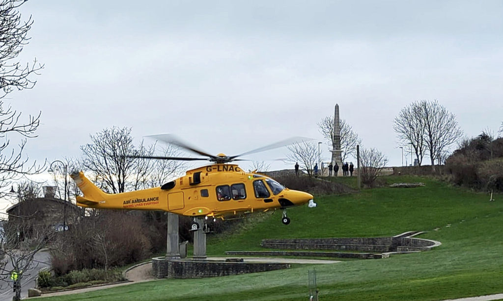 Air ambulance at Prince Albert Gardens