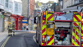 Firefighters in Swanage