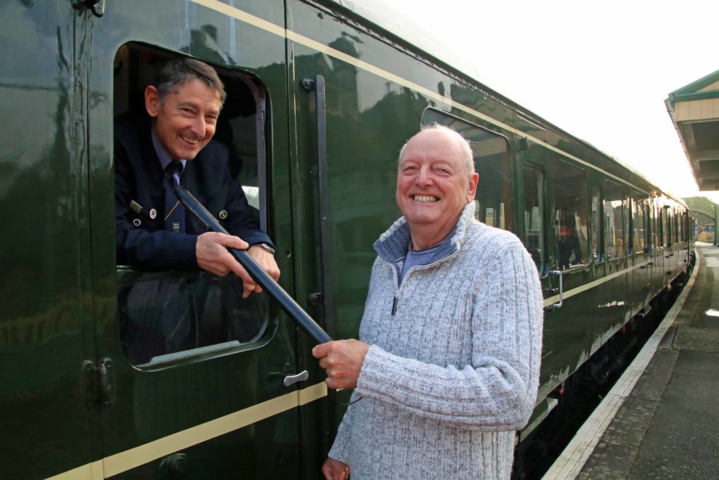 Pete Frost and Bob Richards at Corfe Castle station